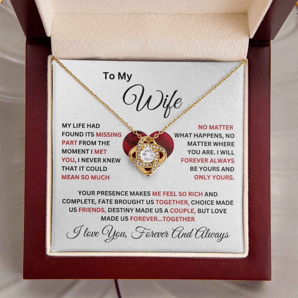 To My Wife Love Knot Necklace
