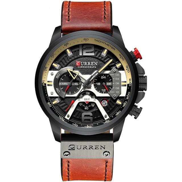 Military Leather Chronograph Wristwatch - Unique Empire Gifts Store