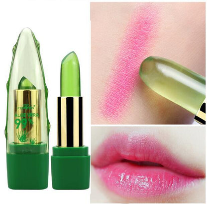 Aloe Vera Gel Color Changing Lipstick Gloss Moisturizer Anti - drying Desalination Fine - grain Lip Blam Care - Unique Empire Gifts Store