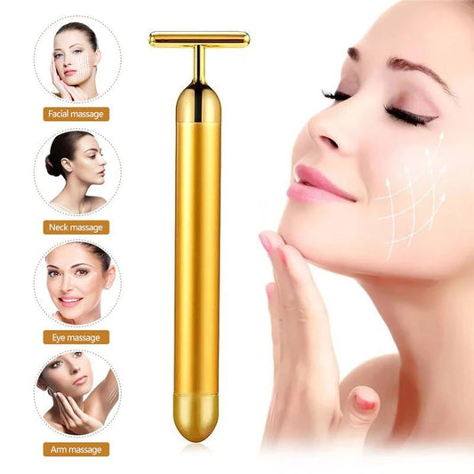 Energy 24K Gold T Beauty Bar Facial Roller Massager - Unique Empire Gifts Store