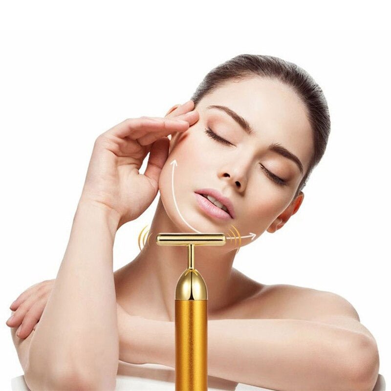 Energy 24K Gold T Beauty Bar Facial Roller Massager - Unique Empire Gifts Store