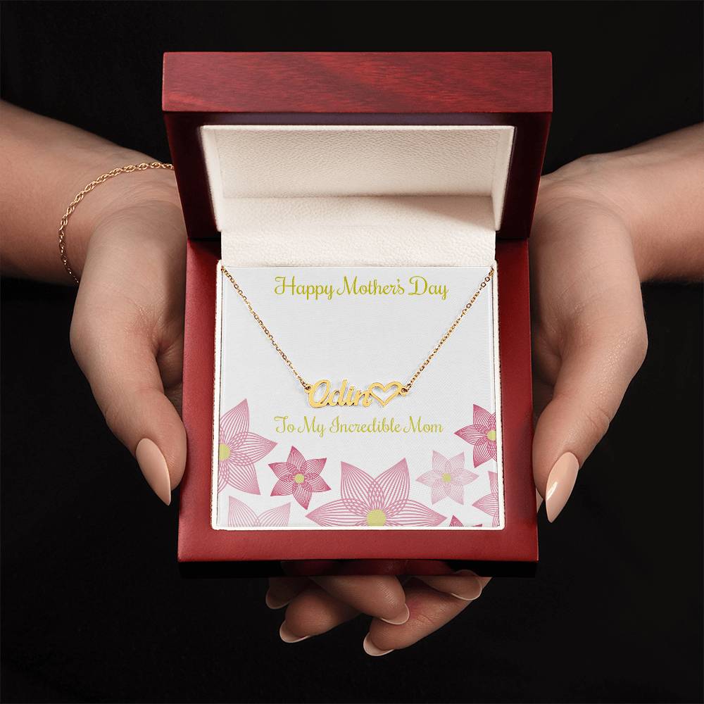 Heart Name Necklace - To My Incredible Mom - Unique Empire Gifts Store