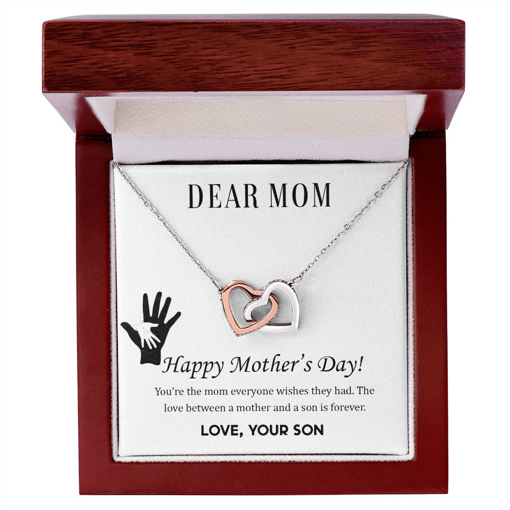 Interlocking Hearts Necklace - Dear Mom - Unique Empire Gifts Store