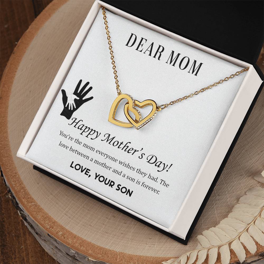 Interlocking Hearts Necklace - Dear Mom - Unique Empire Gifts Store