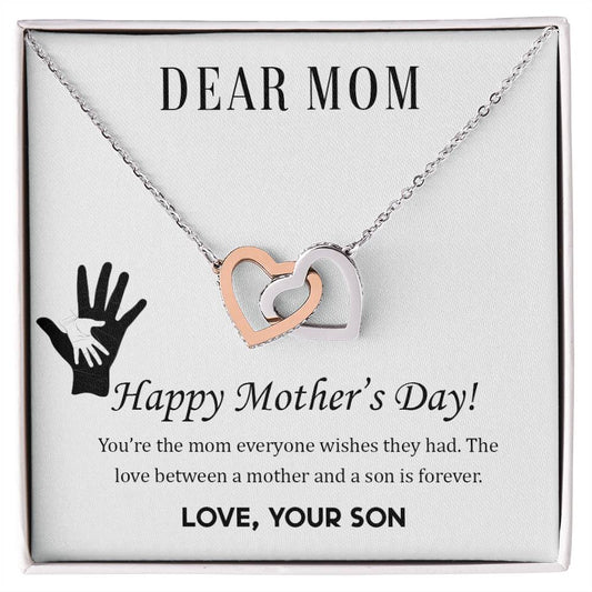 Interlocking Hearts Necklace - Dear Mom - Unique Empire Gifts Store