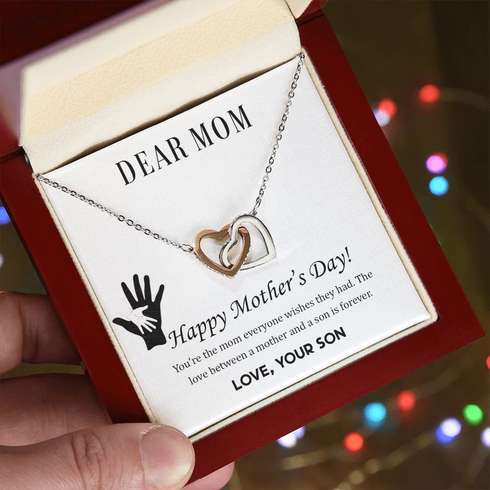 Interlocking Hearts Necklace - Dear Mom - Unique Empire Gifts Store