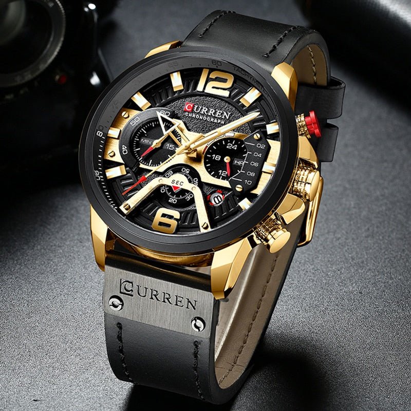 Military Leather Chronograph Wristwatch - Unique Empire Gifts Store