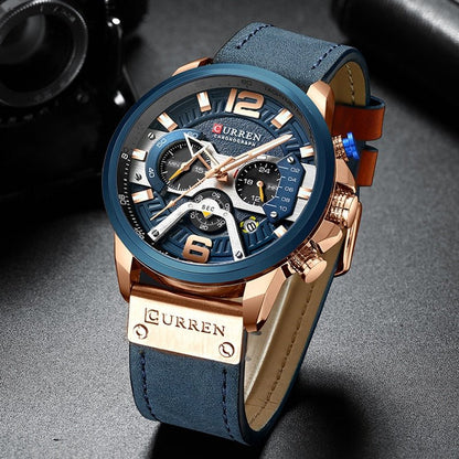 Military Leather Chronograph Wristwatch - Unique Empire Gifts Store