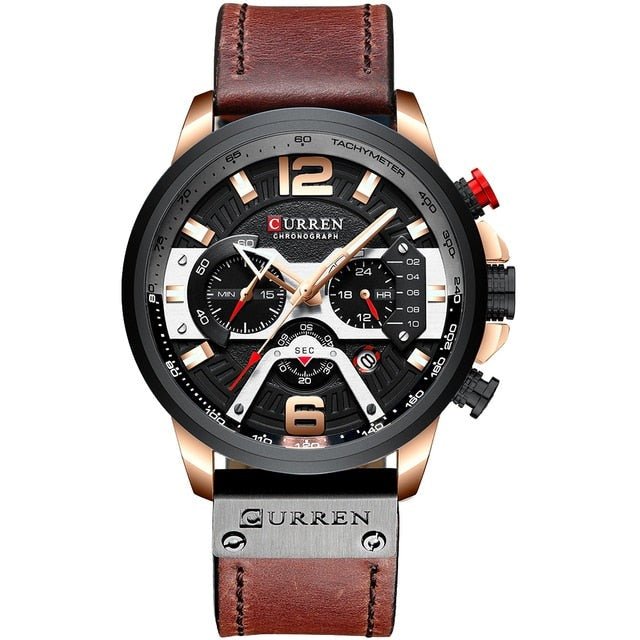 Military Leather Chronograph Wristwatch - Unique Empire Gifts Store